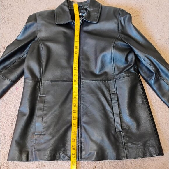 Woman's Style & and Co Genuine Leather Jacket Petite Casual Formal - Picture 8 of 12